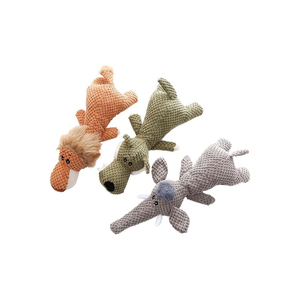 Jouets à mâcher pour chiens, mignons, durables et indestructibles, en peluche interactive de luxe, avec couineur, 39x15cm, modèles Loups, Lions, Éléphants - Vente en gros usine - Product Image 1