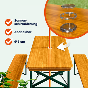 Ensemble <span class=keywords><strong>table</strong></span> de <span class=keywords><strong>jardin</strong></span> robuste 170 cm avec 2 bancs, <span class=keywords><strong>table</strong></span> de pique-nique <span class=keywords><strong>pliante</strong></span> en bois, ensemble 3 pièces pour <span class=keywords><strong>4</strong></span>-6 <span class=keywords><strong>personnes</strong></span>, barbecue extérieur - Product Image 2