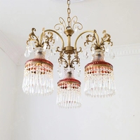 Lustre de plafond style rétro 2025 French Light pour chambre à coucher, lampe de chevet en verre à vin