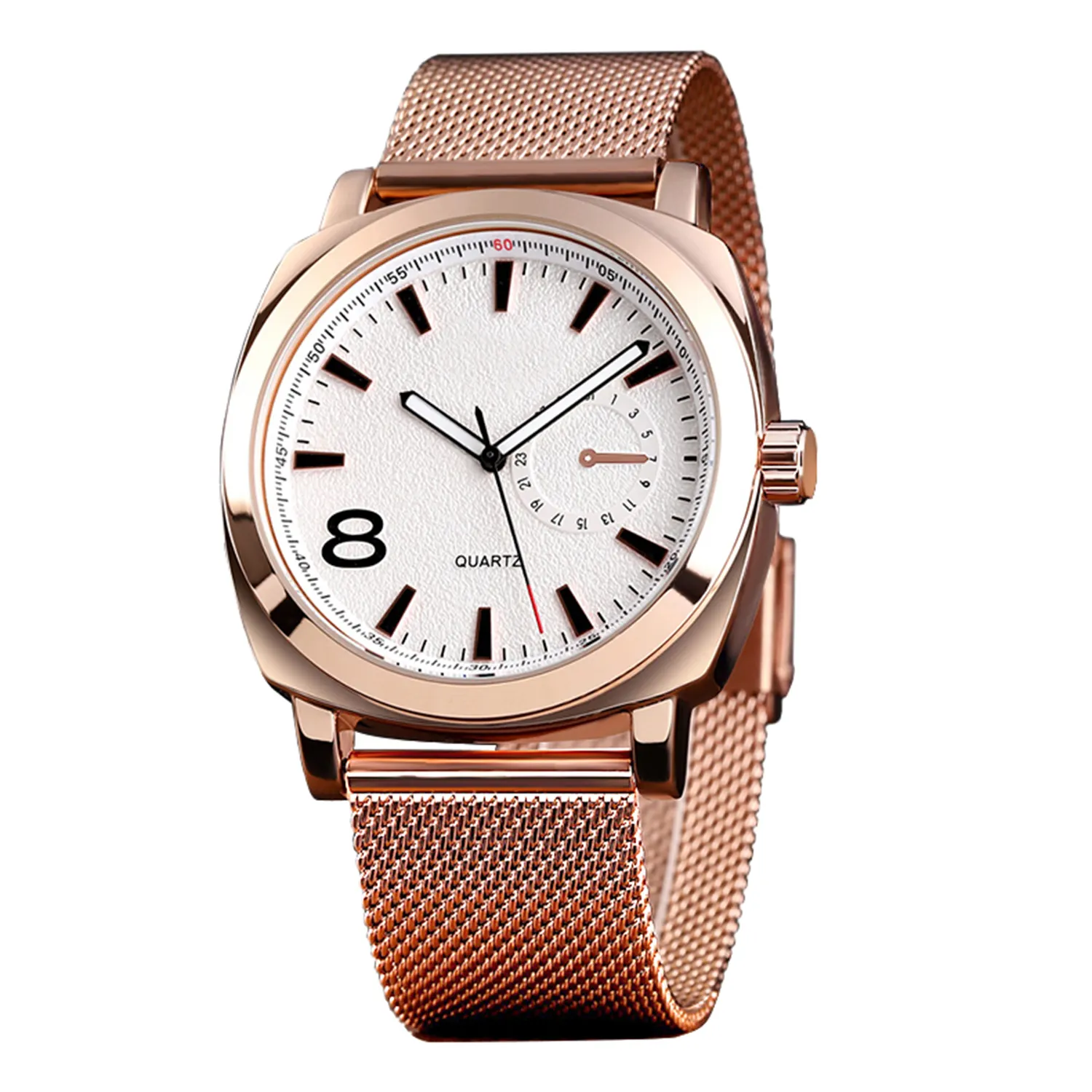 LANGER 2150 jam tangan pria, arloji Quartz desain unik Logo Stainless Steel tahan air tanpa Logo untuk lelaki