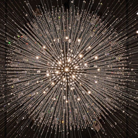 Lustre moderne en acier inoxydable, luxueux, avec cristaux LED en forme de goutte de pluie, grand lustre LED en cristal