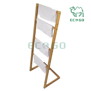 Porte-serviettes moderne en bambou personnalisé à 4 niveaux pour meubles de maison - Product Image 1