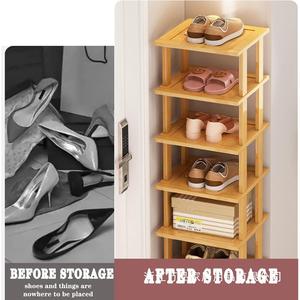 Nan Bamboo Standing <b>Shoe</b> Rack Multi Tier <b>Space</b> <b>Saving</b> Indoor Bedroom Dorm Home Entrance <b>Storage</b> Organizer - Product Image 5