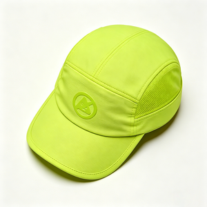 Lightweight Breathable Neon Green 5 Panel Running Cap Quick Dry Mesh Sports <b>Hat</b> for Men - Product Image 4