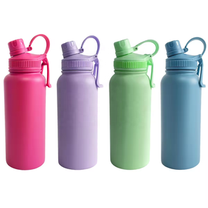 32oz 40oz Custom Logo Color Office Cup Sport Powder Coated Vacuum Insulated Water <b>Bottle</b> Straw Handle 12-24 Hours Thermal - Product Image 1