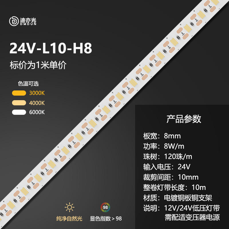 24V-ขาวดำ -กว้าง 8 มม. -ตัด 10 มม.