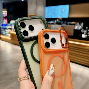 Funda Naranja Anticaídas para iPhone 17 Pro Max con Soporte, Protección de Lente Metálica, Funda Magnética para <span class=keywords><strong>Samsung</strong></span> S26, S26 Plus, S26 Ultra - Product Image 4