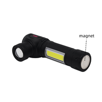 Linterna de Trabajo Magnética Recargable con Zoom LED COB, Batería Desmontable, Clip de Aluminio, Luz de Reparación de Ángulo Recto