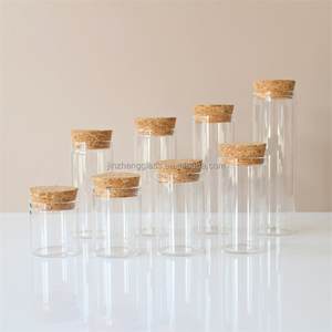 Tubes à essai <span class=keywords><strong>en</strong></span> <span class=keywords><strong>verre</strong></span> plat transparent <span class=keywords><strong>avec</strong></span> bouchons <span class=keywords><strong>en</strong></span> <span class=keywords><strong>liège</strong></span> Flacon d'échantillon de liquide pour le stockage de bonbons au sel de bain Expériences scientifiques - Product Image 2