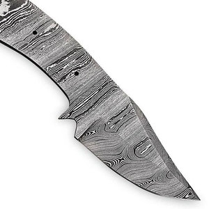 Cuchillo de caza y camping de hoja fija de acero de Damasco de 8 pulgadas con mango industrial, personalizable, suministros OEM, para exteriores y senderismo - Product Image 6