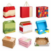 Boîte cadeau en carton ondulé avec pelliculage mat, impression flexo couleur, logo personnalisé pour présentation en magasin