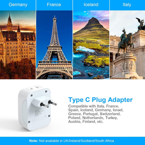Universal Travel <b>Adapter</b> 6-in-1 Design 1 socket to 2 AC outlets and 4 USB ports for Home - Product Image 4