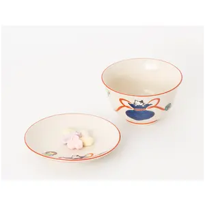 Wholesale Small Dish Lucky Cat Restaurant Ceramic Dinner Plates