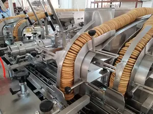 High Efficiency Biscuit Cream Machine With Packing Machines Flow Package And On Edge Package Sandwich Biscuit Machine