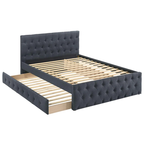 Ensembles de Mobilier de Chambre Modernes <span class=keywords><strong>Lit</strong></span> Double/Queen en Tissu avec Tête de <span class=keywords><strong>Lit</strong></span> Épaisse Luxe Léger et <span class=keywords><strong>Lit</strong></span> <span class=keywords><strong>Gigogne</strong></span> à Prix Avantageux - Product Image 3