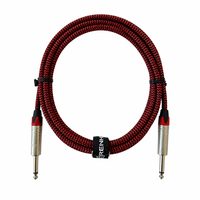Câble audio professionnel OEM CH-G018 TS pour guitare, mâle-mâle, blindé en spirale, gaine en PVC, conducteur en cuivre sans oxygène, câble en tweed