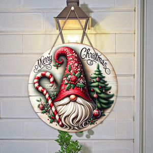 Adornos para árboles de Navidad, artículos para fiestas navideñas, decoraciones, letreros de madera para puertas, decoraciones navideñas, colgantes para puertas. - Product Image 1