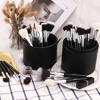 Nouvelle arrivée manche en bois noir brillant de luxe personnalisé 42 pièces ensemble de pinceaux de maquillage cosmétique professionnel avec seau