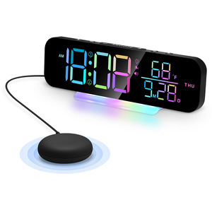 RGB Color LED <b>Digital</b> Alarm <b>Clock</b> With Vibrator 8 Lighting Modes Touch Control USB Powered Smart Table <b>Clock</b> - Product Image 1