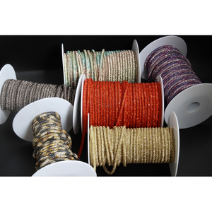 Cordon décoratif rond à paillettes effet <span class=keywords><strong>aquarelle</strong></span> 4mm 6mm en verre avec <span class=keywords><strong>motif</strong></span> pour accessoires de chaussures - Product Image 2