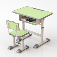 Bureau d'étudiant large avec chaise à dossier 70x50cm, hauteur réglable 33-44cm, étagère de rangement, table d'étude et chaise OEM