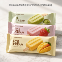 Sachets personnalisés pour sandwichs à la crème glacée, emballages pour bâtonnets glacés, enveloppes en plastique Mylar, sachets en plastique à scellage arrière pour crème glacée