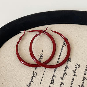 ต่างหูหยดน้ำมันสีแดงสุดอินเทรนด์ต่างหูห่วงวงกลมต่างหูดีไซน์เกินจริงต่างหูเครื่องประดับบุคลิกภาพของขวัญขายส่ง - Product Image 6