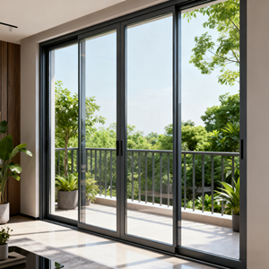 Porta Scorrevole Moderna in Lega di Alluminio e <span class=keywords><strong>Vetro</strong></span> <span class=keywords><strong>con</strong></span> Superficie Rifinita <span class=keywords><strong>per</strong></span> Uso Interno/<span class=keywords><strong>Esterno</strong></span> in Hotel e Appartamenti - Product Image 5