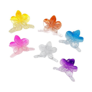 Pinza para el pelo con diseño de frangipani de 9 cm, con degradado de colores, para mujer, accesorio de moda. - Product Image 2