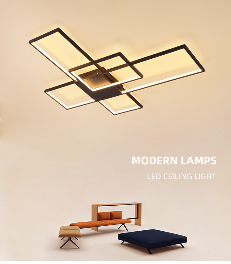 New Design Concise Style Indoor Living Room Bedroom Square Modern Led Ceiling Light