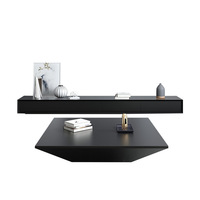 Juego de Muebles de Sala de Estar con Mesa de Centro y Soporte de TV Moderno de Lujo, Mesa de Centro Cuadrada de Estilo Italiano Minimalista