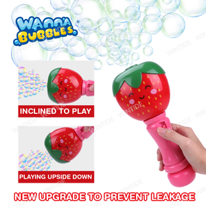 מכונת בועות פלסטיק OEM ODM בצורת טיל, דבורה מחייכת, חתול תות, תירס, עם מקל בועות עם תאורת לד - Product Image 4