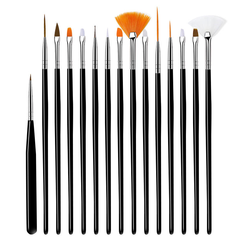 15 pack pen black rod - nail pen set