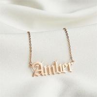 Personnalisé Personnalisé Plaque De Nom Pendentifs Logo Pvd Diy En Acier Inoxydable Fine Bijoux De Mode Colliers pour Femmes Hommes 2024