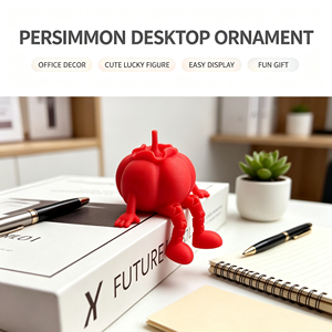 Figurine de kaki imprimée en 3D avec articulations mobiles, ornement de bureau, décoration de table porte-bonheur mignonne, cadeau créatif pour les fêtes - Product Image 3