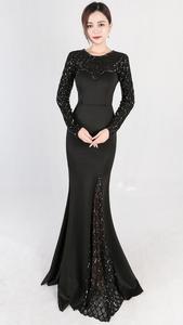 Elegante lusso rosso O collo manica lunga motivo scozzese paillettes Party Club Dress Sexy <span class=keywords><strong>abiti</strong></span> lunghi a sirena <span class=keywords><strong>abiti</strong></span> formali <span class=keywords><strong>da</strong></span> donna <span class=keywords><strong>XL</strong></span> - Product Image 6