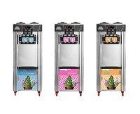Machine à Crème Glacée Molle Trois Parfums Commerciale Certifiée CE, Grande Vente, Fabricant de Machines à Yaourt Glacé
