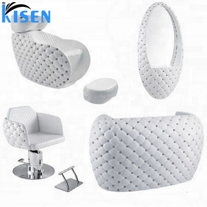 طقم قابل للتعديل من صالونات الحلاقة ، مستلزمات الحلاقة ، صالون تصفيف الشعر ، حوض غسيل خلفي, كرسي من الشامبو الأبيض الماسي مع حوض للمحطة - Product Image 6