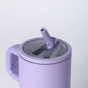 Vente en gros Tasse isotherme portable en acier inoxydable à double paroi sous vide de 20 oz avec poignée et paille, Mug de voyage pour café, Vaso Cup - Product Image 2