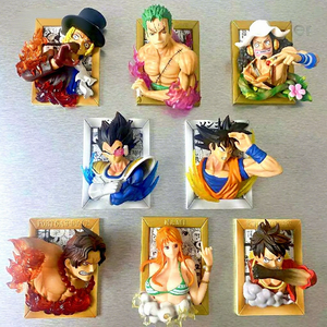 HESPER Nouveau Cadre Photo 3D Ornement Artisanal Créatif Autocollant de Réfrigérateur Anime Modèle Jouet Luffy Ace Zoro Sanji <span class=keywords><strong>Vegeta</strong></span> Son <span class=keywords><strong>Goku</strong></span> - Product Image 1