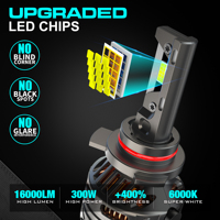 Ampoule de phare LED 9012, sans erreur CANBUS, sans scintillement, design compact, éclairage avant pour Honda Civic Hatchback EX 2021