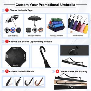 Parapluie droit automatique d'extérieur à couche unique, résistant à la pluie et au vent, avec cadre en fibre de verre et impression de logo personnalisée - Product Image 6