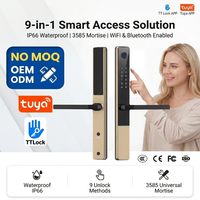 Cerradura Inteligente Impermeable de Aleación de Aluminio con Control por Aplicación Tuya y Ttlock, Sensor de Huella Dactilar y Contraseña, Almacenamiento en la Nube para Puerta de Madera