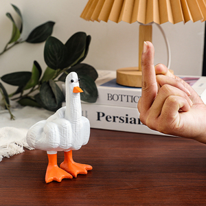 Moderno lindo dedo <span class=keywords><strong>medio</strong></span> patitos resina artesanía estatua decoración transfronteriza 'Duck You' arte construcción tema Naturaleza muerta - Product Image 4