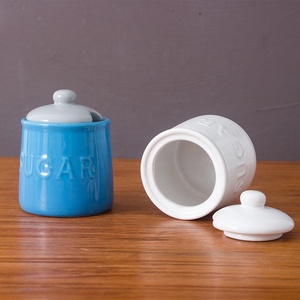 Vente en gros de sucriers personnalisés bon marché, <span class=keywords><strong>sucrier</strong></span> en céramique en vrac, pot à sucre avec cuillère et couvercle - Product Image 2