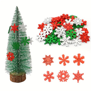 Adornos Navideños de <span class=keywords><strong>Madera</strong></span> con Copos de Nieve Coloridos, Hechos a Mano, para Decorar Árboles y Bolas de <span class=keywords><strong>Navidad</strong></span> - Product Image 2