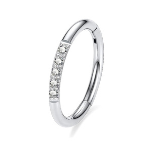 <b>Titanium</b> Steel Zircon Nose <b>Ring</b> Channel Setting Silver Gold Rose Gold Body Piercing Jewelry Gift - Product Image 1