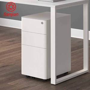 Sanjian round corner steel 3 drawer office file storage cabinet metal pedestal file cabinet