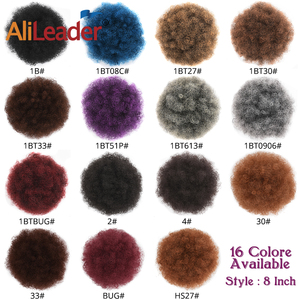 <span class=keywords><strong>Chignon</strong></span> Afro court synthétique bouclé pour femme Alileader <span class=keywords><strong>avec</strong></span> cordon <span class=keywords><strong>de</strong></span> serrage et élastique - Product Image 4