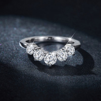 Ruizuan Rond Moissanite Argent 925 Bijoux Anneaux À La Mode Pierres Précieuses Pile pour Femmes Hommes avec Placage Rhodium GRA Certifié